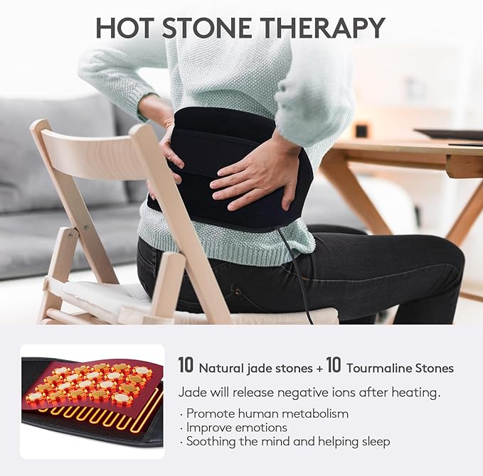 UTK Heating Pad for Back Pain Relief, Far Infrared Heating Pads with 20 Natural Jade Stones, Heating Fast, Hot Enough, Auto Shut Off, Smart Controller, 55'' Large Size Heat Pad for Back-Ruum Studio Home
