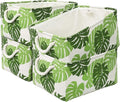 Storage Cubes, Storage Bins Baskets for Organizing 4 Pack for Organizing Toys, Clothes, Closet Baskets with Rope Handles for Nursery Home(White and Green,15.7"L×11.8"W×8.2"H)-Ruum Studio Home