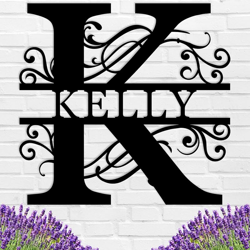 Custom Metal Name Sign | Personalized Metal Signs | Split Letter Monogram Wall Decor | Last Name Sign | Family Name Sign | Personalized Anniversary Wedding Gift | Outdoor Metal Art | Housewarming Gift-Ruum Studio Home
