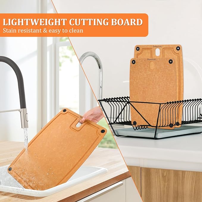 large cutting boards for kitchen dishwasher - XL cutting board set double-sided with Non-Slip Feet and Juice Groove Composite chopping board knife Friendly Cut Meat, Fruit,Vegetable-Ruum Studio Home