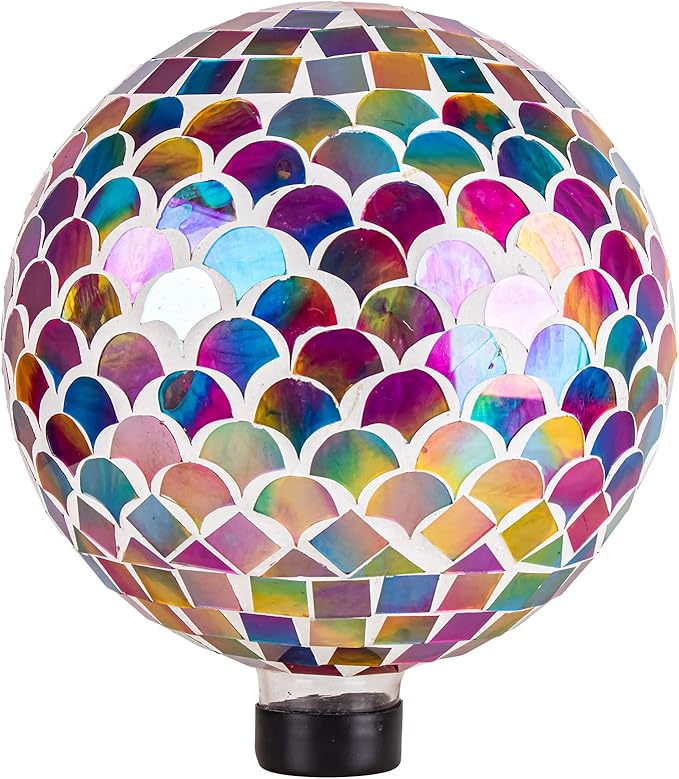 VCUTEKA Gazing Ball, Glass Mosaic Gazing Balls Sphere for Garden Lawn Outdoor Ornament Yard Decorative, 10-Inch-Ruum Studio Home