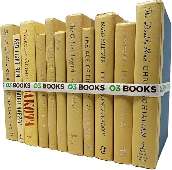 Curated Decorative Books Hardcover Décor Books for Home Décor, Choose Color, Interior Design, Office, Wedding Display, Instant Library, or Staging (Vintage Gold, One Foot)-Ruum Studio Home