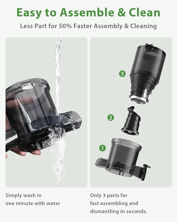 Juicer Machines with Wide Mouth & Large Feed Chute, Professional Cold Press Juicer For Whole Fruits & Vegetables, Self Feeding for Juice Extractor Machine, Easy to Clean, High Juice Yield-Ruum Studio Home