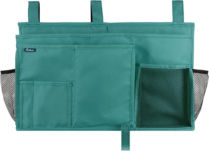 Surblue Caddy Hanging Organizer Bedside Storage Bag for Bunk and Hospital Beds, Teal, L-Ruum Studio Home