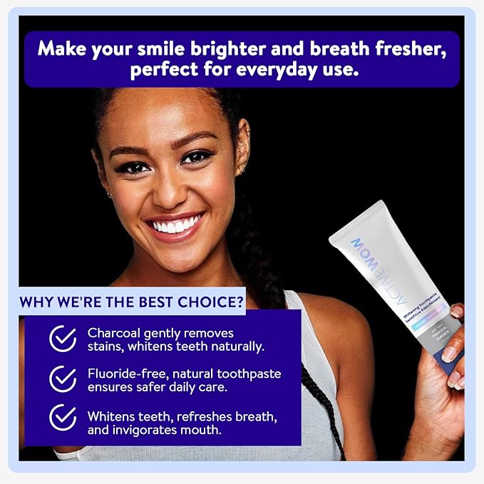 Active Wow Activated Charcoal Toothpaste - for Whitening Teeth, Made with Organic Coconut Oil & Xylitol, Charcoals Activated-Toothpaste (4 Ounce (Pack of 1)-Ruum Studio Home