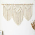 large macrame wall hanging - Boho Tapestry Macrame Wall Decor Art- Chic Bohemian Handmade Woven Tapestry Home Decoration for Bedroom Living Room Apartment Wedding Party - 43"x32" (Beige-Triangle)-Ruum Studio Home