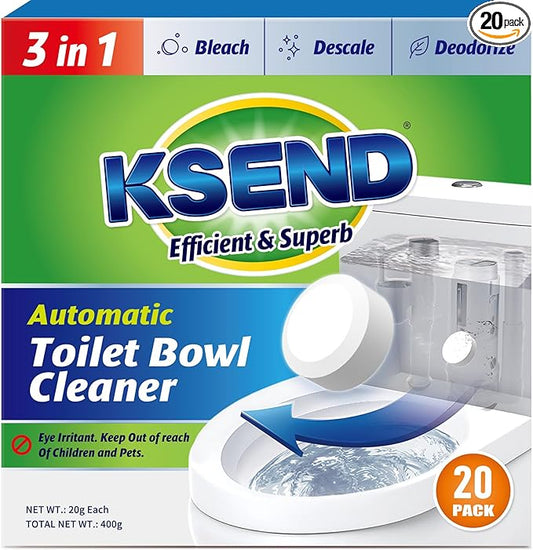 Toilet Bowl Cleaner Tablets - 20 PCS Automatic Bleach Toilet Cleaner Tablets, Slow-Releasing Deodorizing & Descaling, Powerful Bathroom Tank Cleaner-Ruum Studio Home