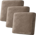 H.VERSAILTEX Velvet Stretch Couch Cushion Cover Plush Cushion Slipcover for Chair Loveseat Sofa Cushion Furniture Protector Seat Cushion Sofa Cover (3 Piece XL Sofa Cushion Covers, Mocha)-Ruum Studio Home