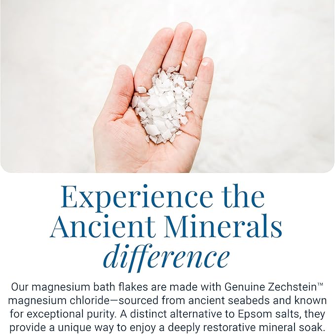 Ancient Minerals Magnesium Bath Flakes - Bathing Alternative to Epsom Salt - Soak in Natural Salts - High-Absorption Efficiency for Relaxation, Wellness & Muscle Relief (4 .4 lb)-Ruum Studio Home