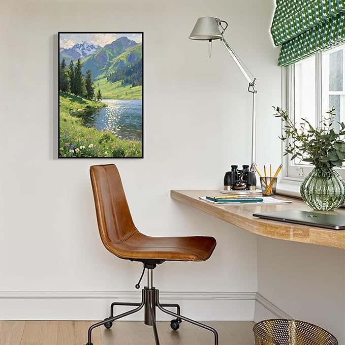 The scenery of mountain streams and green meadows is suitable for living rooms bedrooms offices landscape posters and wall paintings-Ruum Studio Home