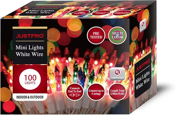 100LIGHTS Multi Easter Mini String Lights，Connectors Christmas Decorative Lights 19.6 UL Certified Waterproof for Easter Home Garden Holiday Christmas Tree Party Patio Wedding-Ruum Studio Home