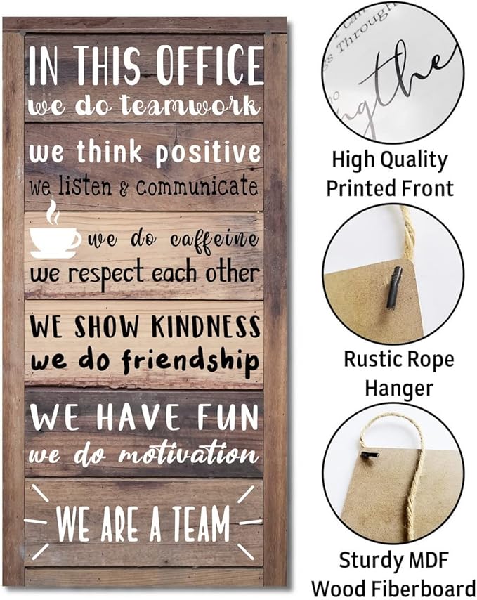 We Are A Team Office Signs Decor, Hanging Wood Sign Office Decoration, Motivational Quotes Wall Décor, Human Resources Offices Wall Decoration, Team Gift, Gift for Leader-Ruum Studio Home