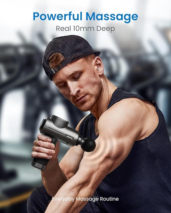 RENPHO Massage Gun Deep Tissue, Portable Percussion Massager for Back and Neck, Gifts for Men Women, Handheld Device with Carry Case, Active-Ruum Studio Home