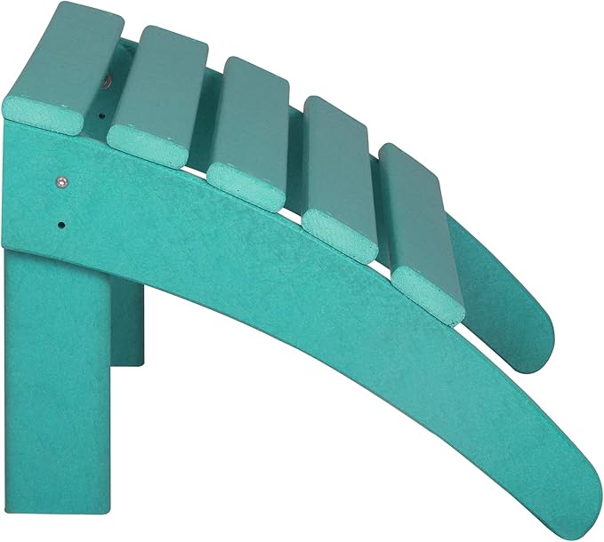 WestinTrends Outdoor Ottoman, Patio Adirondack Ottoman Foot Rest, All Weather Poly Lumber Folding Foot Stool for Adirondack Chair, Widely Used for Outside Porch Pool Lawn Backyard, Turquoise-Ruum Studio Home
