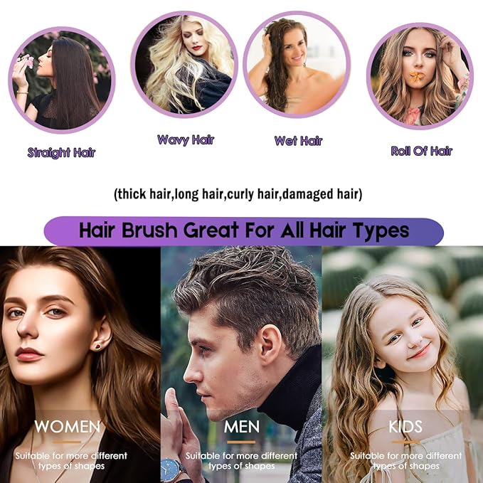 Hair Brush Boar Bristle Hair Brushes for Women Curly Hair, Best Paddle Detangling Brush Detangler for Girls Kids,Smooth Hair Add Shine-Ruum Studio Home