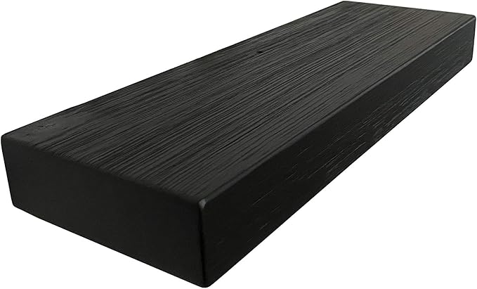 joelsantiques - 18 Inch Wooden Floating Shelves for Wall - 18x6x2 in - Made of Natural Wood - Short Heavy Duty Rustic Wall Shelves for Bedroom - Perfect for Bathroom, Kitchen - Black-Ruum Studio Home