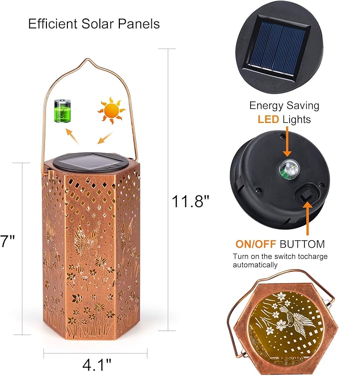 Birthday Gifts for Women Hummingbird Solar Lights Outdoor - Gifts for Mom, Mothers Day Gifts Solar Lanterns Outdoor Waterproof Garden Decoration for Outside, Outdoor, Patio, Yard, Lawn-Ruum Studio Home
