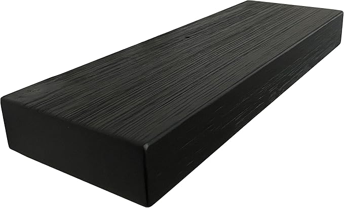 joelsantiques 24 Inch Wooden Floating Shelves for Wall - 24x6x2 in - Made of Natural Wood - Short Heavy Duty Rustic Wall Shelves for Bedroom - Perfect for Bathroom, Kitchen - Black-Ruum Studio Home