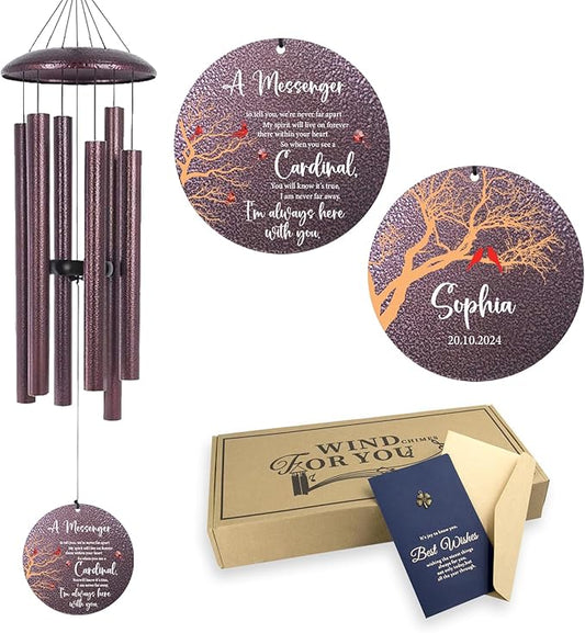 ASTARIN Outside Wind Chimes for Loss of Loved one, Personalized Sympathy Gift for Loss Mother/Father, Windchimes Outdoors Condolences Gift for Women/Men, Garden Decoration, 32 inch-Ruum Studio Home