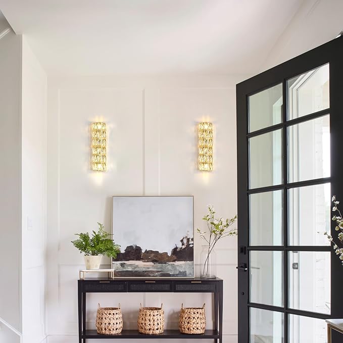 6 Layer Gold Crystal Wall Sconce, Modern Wall Lamp Light Fixture for Bathroom Vanity, Stairway, Kitchen, Living Room, Bedroom, Hallway-Ruum Studio Home