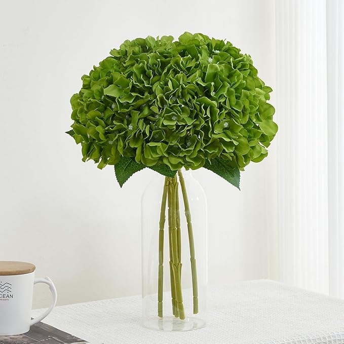 8pcs Fake Flowers Silk Hydrangea Artificial Flowers Bouquets Faux Hydrangea Stems for Home Table Centerpieces Wedding Party Decoration-Ruum Studio Home