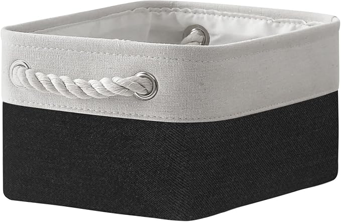 TheWarmHome Storage Bins for Shelves - 12x8x5.2 inch 1 Pack Storage Baskets for Gifts Empty for Closet Organizing Dog Gift Cloth Toy Cubes Box (White & Black)-Ruum Studio Home