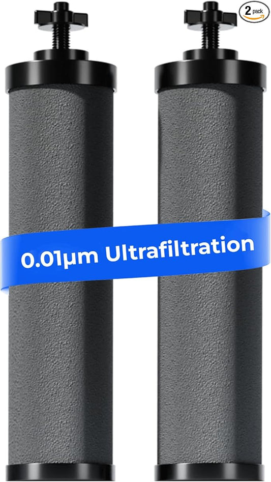 [New Upgraded Ultrafiltration] Waterdrop Black Water Filter, Replacement for Berkey® BB9-2® Black Purification Elements, Berkey® Gravity Water Filter System, 2 Pack-Ruum Studio Home