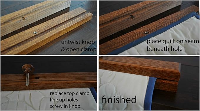 RRD Quilt Hanger for Wall for Display (96") Amish Made Wooden Quilt Rack Wall Mount - Rustic Tapestry Quilt Wall Hangers (Oak Wood, Michaels Stain)-Ruum Studio Home
