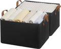 StorageWorks Storage Bins, Fabric Storage Bins for Shelves, Large Storage Baskets with Metal Frame, Closet Baskets and Bins with Handles, Black, 2-Pack-Ruum Studio Home