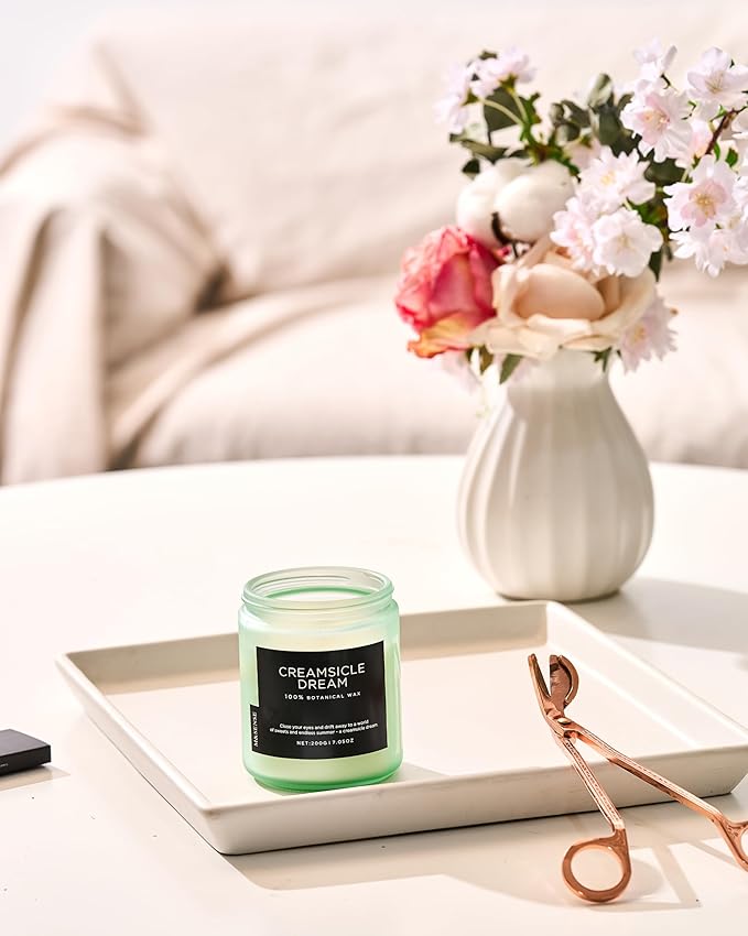 M&SENSE Orange Creamsicle Scented Candle, 7.05oz 50 Hours Slow Burning Non Toxic Natural Soy Wax 2 Wick Candle for Home Scented, Long Lasting Home Fragrance Gifts for Housewarming & Anniversry-Ruum Studio Home