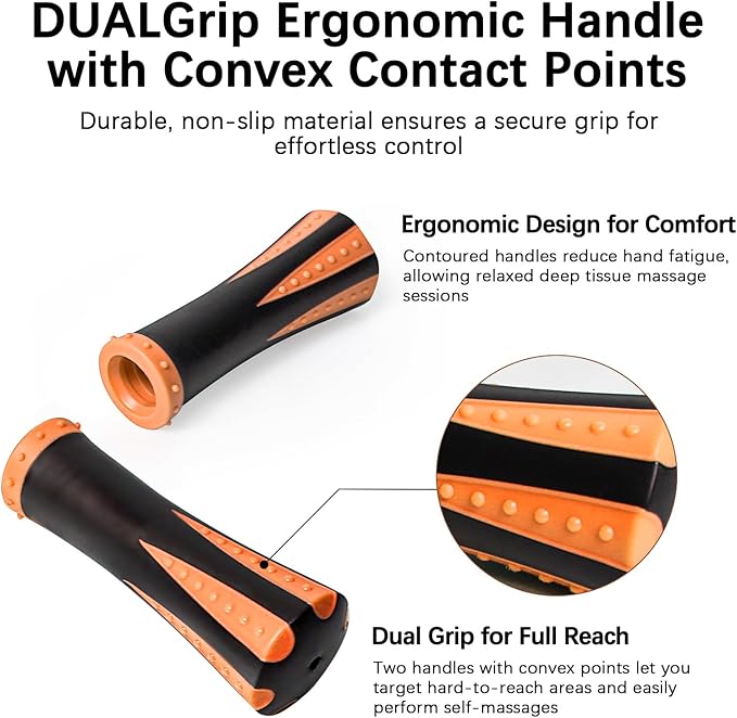 Muscle Roller Stick for Athletes -Roller Massager for Myofascial Pain Relief - Handheld Physical Therapy & Recovery Tool(Orange black-18 inch)-Ruum Studio Home