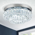 12 Inch Crystal Chandelier LED Ceiling Light 2 Tier Flush Mount Ceiling Light Fixtures Modern Chandelier Lighting for Hallway Bedroom Dining Room Kitchen (Cool White)-Ruum Studio Home