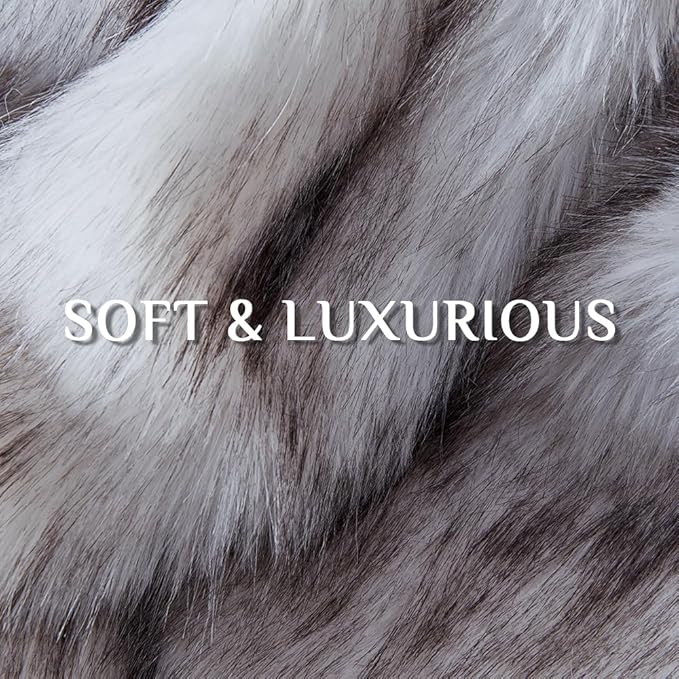 Fluffy Faux Fur Throw Blanket – Super Soft Warm Thick Plush Blanket for Bed, Couch & Office, Cozy Fuzzy Throw with Flannel Backing,108"x90", White-Ruum Studio Home