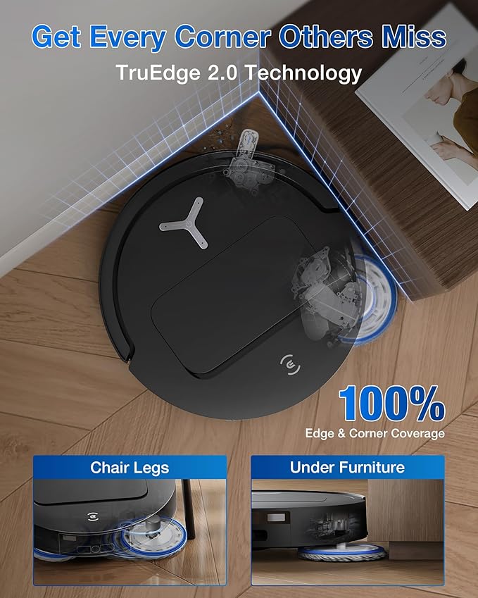 ECOVACS DEEBOT T50 Omni Robot Vacuum and Mop, 3.19” Ultra-Slim, 15,000Pa Suction, ZeroTangle 2.0, TruEdge Edge Cleaning, AIVI 3D Obstacle Avoidance, Auto Mop Wash & Dry, Self-Emptying-Ruum Studio Home