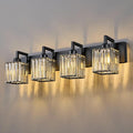 Modern Crystal Bathroom Vanity Light 4-Lights Black Modern Crystal Wall Lamp Bathroom Modern Crystal Vanity Lighting-Ruum Studio Home
