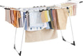 SONGMICS Clothes Drying Rack Foldable, Gullwing Laundry Drying Rack, Space-Saving, 22.2 x 68.1 x 38 Inches, Sock Clips, Metal Structure, for Clothes, Towels, Linens, Indoor, Outdoor White ULLR518W01-Ruum Studio Home
