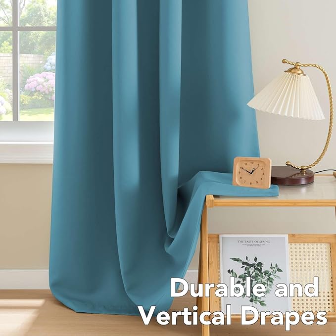 H.VERSAILTEX Blackout Curtains for Bedroom Thermal Insulated Room Darkening Living Room Curtains 63 Inch Long Grommet Privacy Protection Window Curtain Panels/Drapes for Nursery, 2 Panels, Storm Blue-Ruum Studio Home