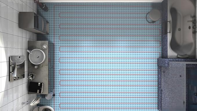 All-in-one Electric Radiant Floor Heating Kit 15 Sq Ft 120V with 2855401 Thermo Basic Non-programmable Thermostat, Heat Uncoupling Membrane, Underfloor Heat Cable, Safe Installation Tools-Ruum Studio Home