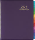Appointment Book/Planner 2026 - Weekly Appointment Book 2026, January 2026 - December 2026, 8.26"x 11.4", Daily/Hourly Planner with Tabs, 15 Minutes, Wirebound - Purple-Ruum Studio Home