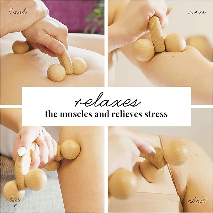 tuuli Accessories – Back Massager with Smooth Ball Rollers, Multi-Functional Back Roller, Neck Massager, Eases Muscle Tension and Supports Skin Health, Muscle Roller 7 x 3 inches-Ruum Studio Home