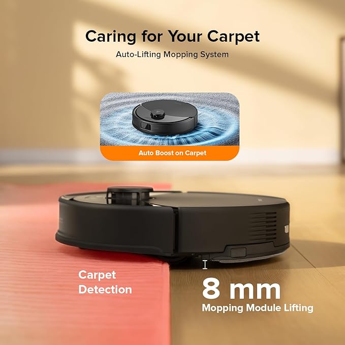 roborock Q10 X5+ Robot Vacuum and Mop, Self-Emptying, Hands-Free Cleaning for up to 7 Weeks, 10,000Pa Suction, Obstacle Avoidance, LiDAR Navigation, No-Go Zones, Black-Ruum Studio Home