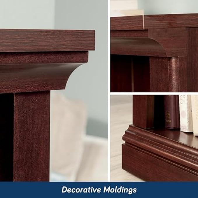 Sauder Miscellaneous Storage 3 Bookcase/Book Shelf, L: 35.28" x W: 13.23" x H: 43.78", Select Cherry finish-Ruum Studio Home