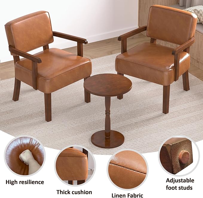 Accent Chair, PU Leather Living Room Chairs Oversize with Soft Seat and Armrests for Living Room Dinning Room Bedroom Reading Room Waiting Room-Ruum Studio Home