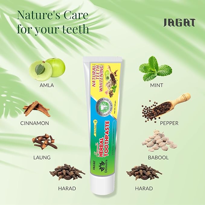 Jagat Devsutra Activated Charcoal & Fresh Mint Toothpaste | Doctor Recommended Ayurvedic, Organic & Herbal | 100% Natural Teeth Whitening, No Fluoride & Artificial Colors, Gum Cure, Vegan - Pack of 4-Ruum Studio Home