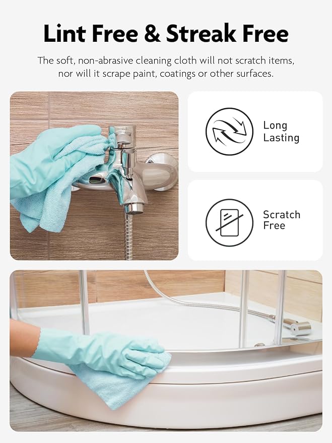Fantasticlean Microfiber Cleaning Cloth Roll -75 Pack, Tear Away Microfiber Towels, 12" x 12", Reusable, Washable, Scratch Free, Ultra Absorbent Dish Rags for Car, Home, Garage or Shop (Blue)-Ruum Studio Home