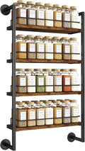 IBUYKE Spice Rack Wall Mount,4 Tier Hanging Seasoning Organizer,Large Spice Rack for Wall for up to 50 Jars,Spice Organization for Kitchen Cabinet,Bathroom,Pantry,Living Room,Brown TLJ016H-Ruum Studio Home