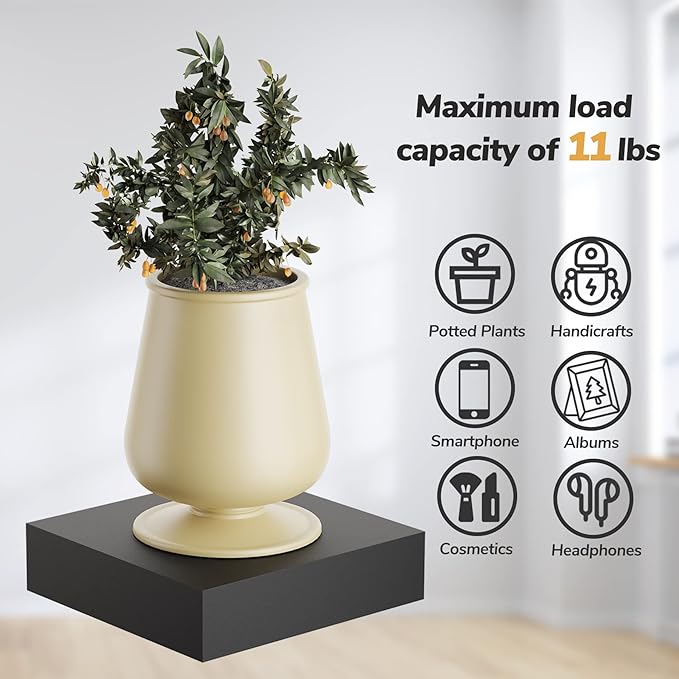 BAMEOS Small Floating Shelves for Wall, Small Black Shelf 5.9 * 5.7 Inch Display Ledges for Decor, Mini Shelf for Wall, Black-Ruum Studio Home
