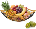 Vine Woven Iron Fruit Bowl, Metal Wire Fruit Basket, Vegetable Drain Basket, Storage Baskets for kitchen counter, countertop,Snacks, Candy, Bread,Cosmetics,Table decorative(12 x 3.7 Inches)-Ruum Studio Home