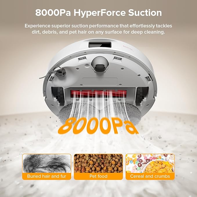 roborock Qrevo Series Robot Vacuum and Mop, 8000Pa Suction, Upgraded from Qrevo S, Anti-Tangle Brush, Smart Obstacle Avoidance, Auto Mop Washing, All-in-One Dock, 200RPM Spinning Mops, White(QV 35A)-Ruum Studio Home