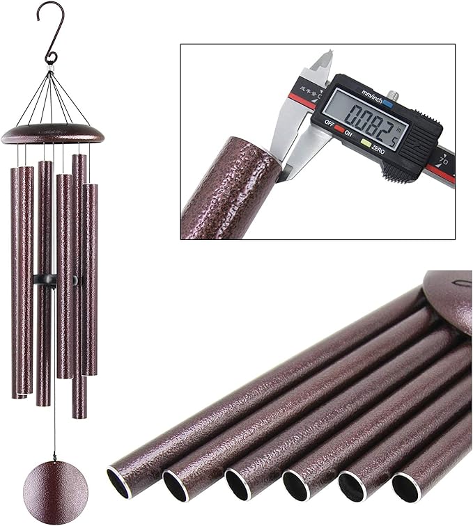 ASTARIN Outdoor Wind Chimes, 45 in Memorial Chimes with 6 Heavy Tubes, Large Deep Tone for Garden Hanging Decor, Sympathy Gifts. Bronze-Ruum Studio Home
